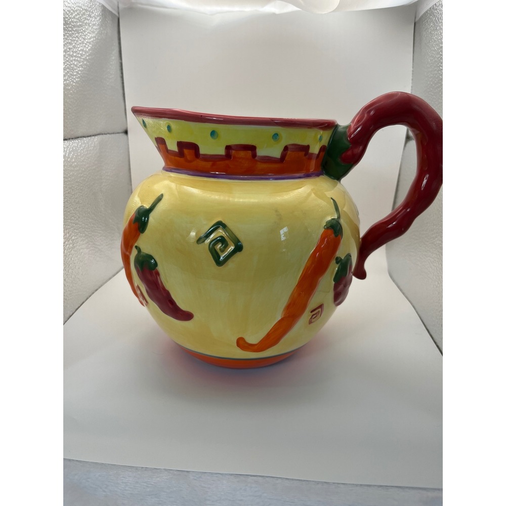 Hausenware Ceramic‎ Chili Pepper Pitcher Mary Jane Mitchell Southwestern 2003